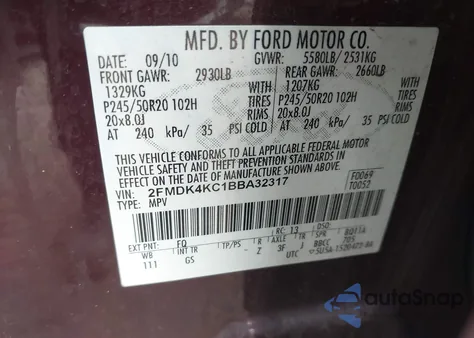 2011 Ford Edge Limited from USA, damaged, VIN 2FMDK4KC1BBA32317